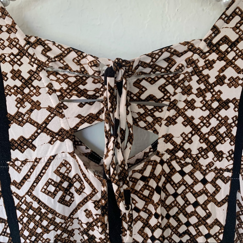 Anthropologie Bel Kazan Geometric Neutral Motif Dress - Picture 9 of 10
